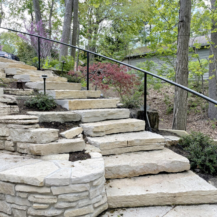 Custom wrought iron handrails traditional painted satin black organic fit